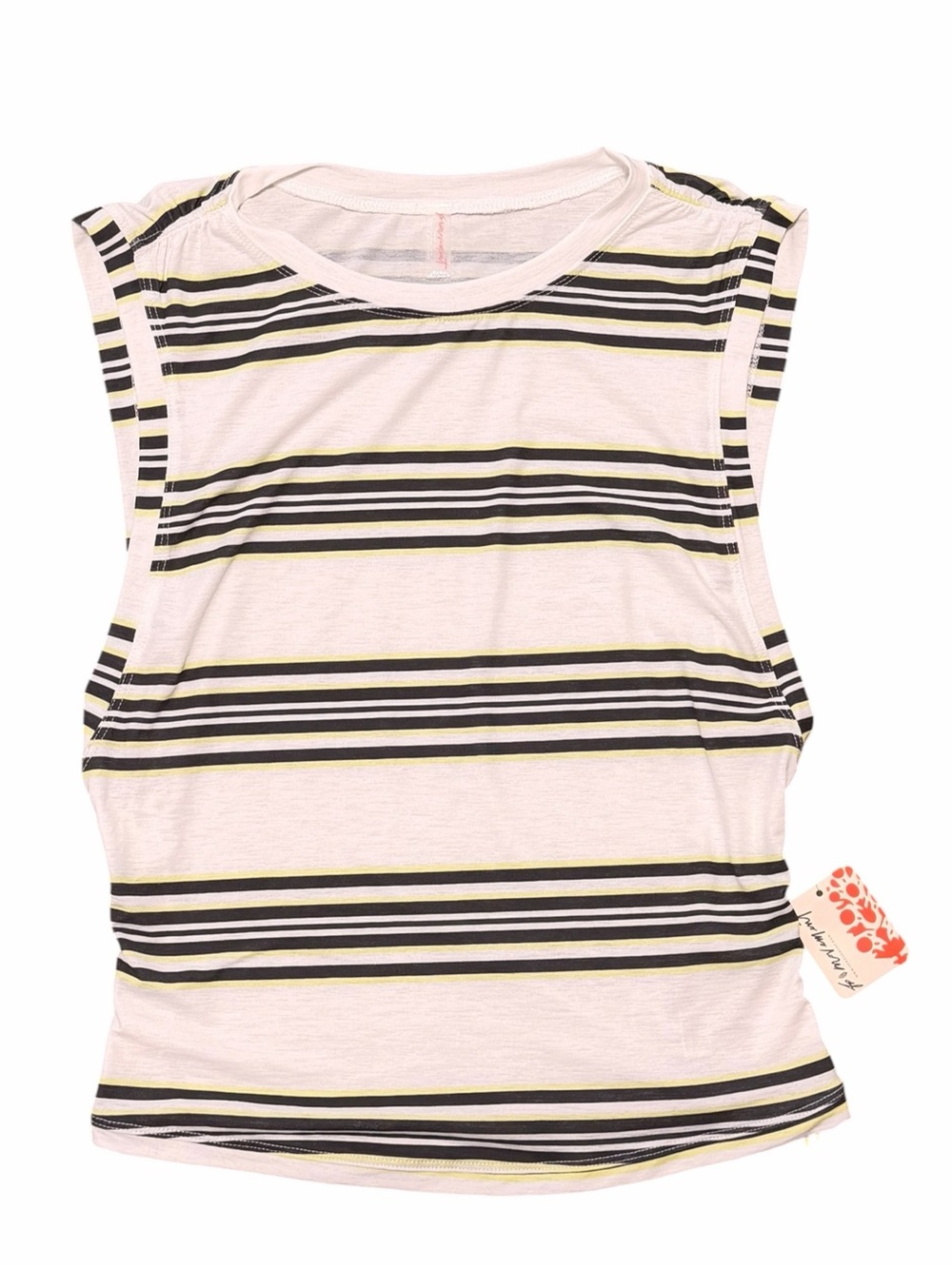 FP Movement Sport Mode Muscle Tank Striped NWT XS - White, Black & Green